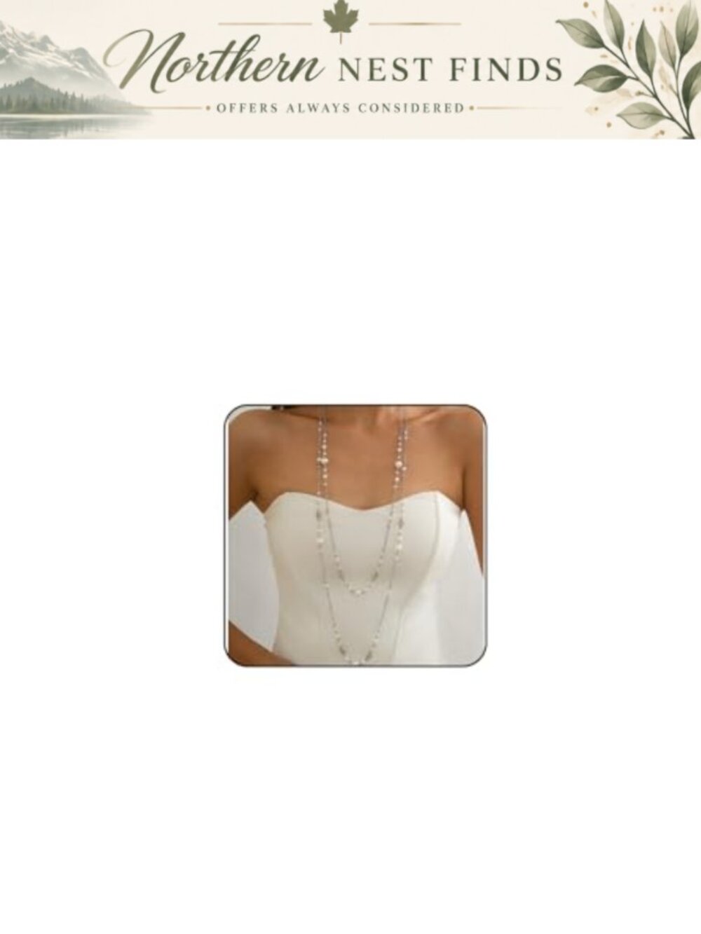 Layered Pearl Necklace Long Chain Faux Pearl Alloy Necklace